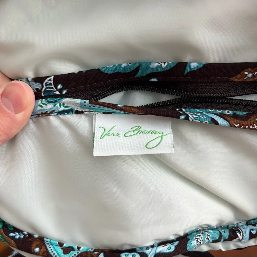 Vintage Vera Bradley Java Blue Round Cosmetic Toiletry Case - Picture 4 of 10